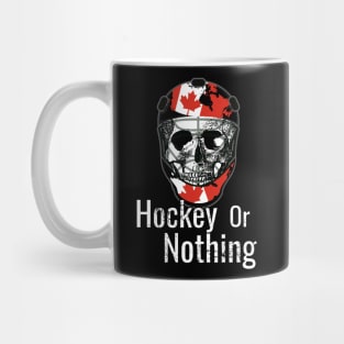 Skull with hockey helmet, Hockey or Nothing Mug